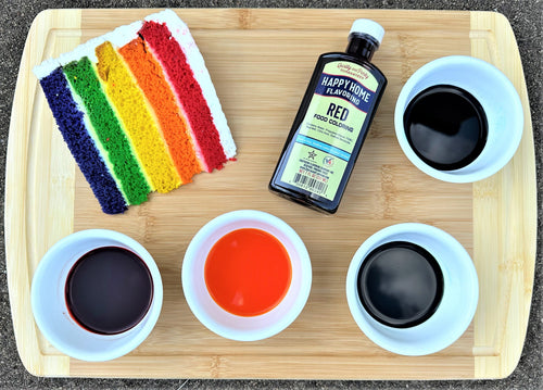 Food coloring with rainbow cake