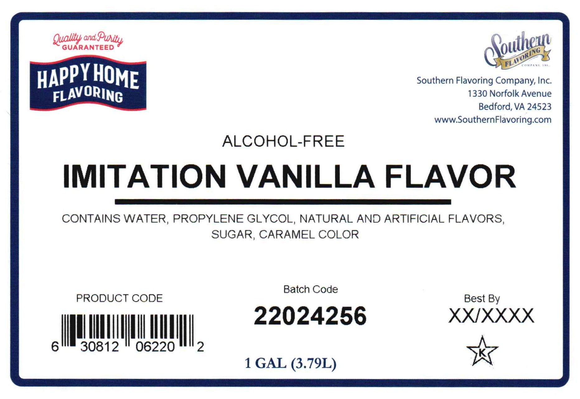 Imitation Vanilla, Alcohol Free – Southern Flavoring Company
